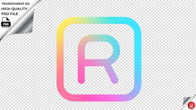 PSD firrsquarer icona vettoriale arcobaleno psd colorato trasparente