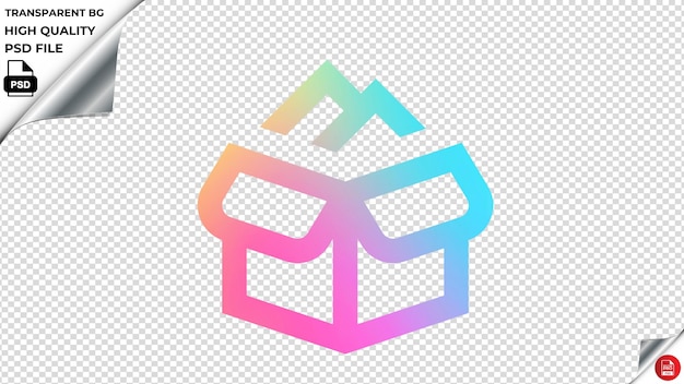 PSD firsboxopenfull vector icon rainbow kleurrijke psd transparent