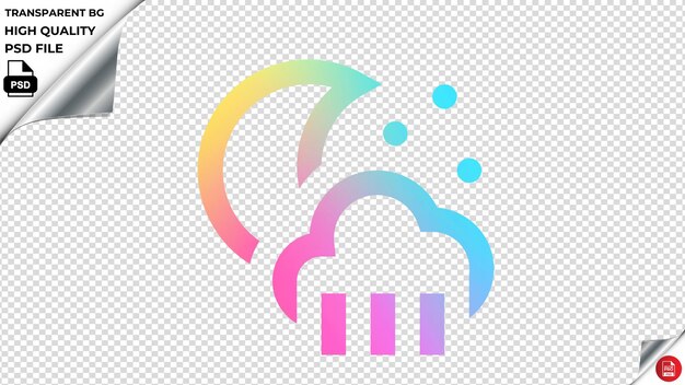 PSD firscloudmoonrain vector icon rainbow colorful psd transparente