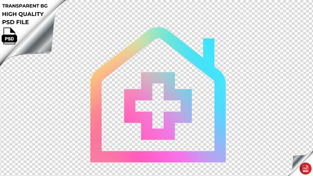 PSD firshouse chimneymedical vector icon rainbow kleurrijke psd transparent