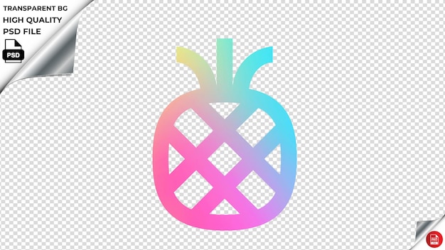 PSD firspineapple vector icon rainbow colorful psd transparente