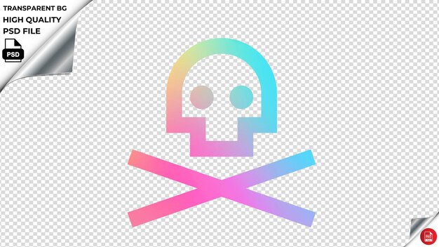 PSD firsskullcrossbones vector icon rainbow colorful psd transparent