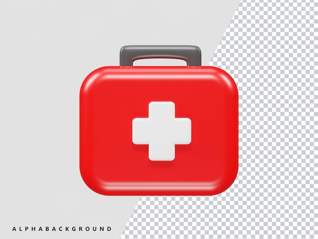 Icona di rendering 3d della cassetta di pronto soccorso