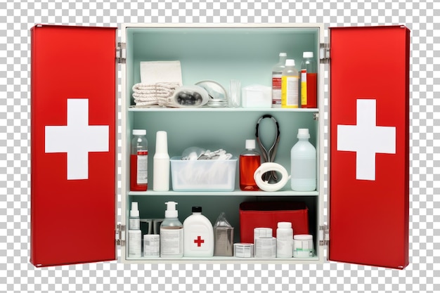 First aid cabinet isolated on transparent background