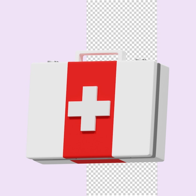 First aid kit 3d render illustration