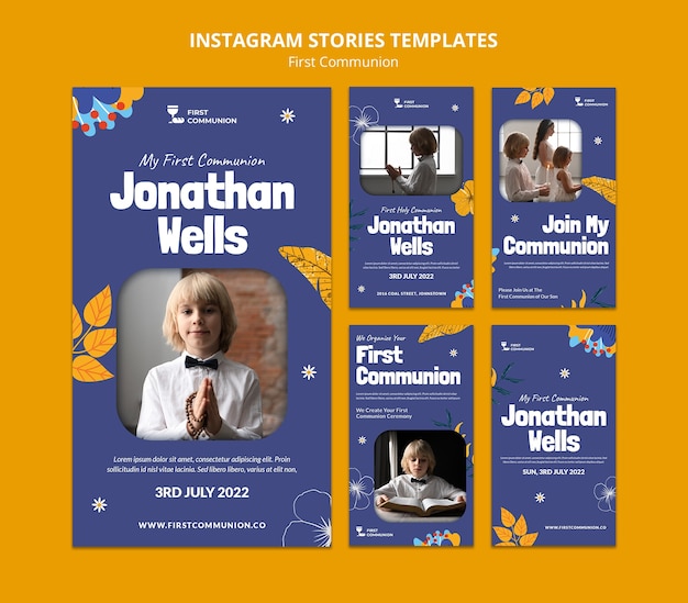 First communion instagram stories set