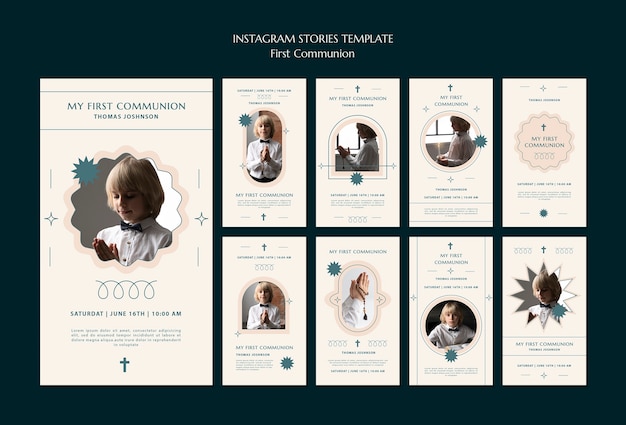 PSD first communion instagram stories template