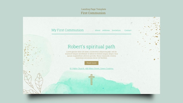 PSD first communion landing page template