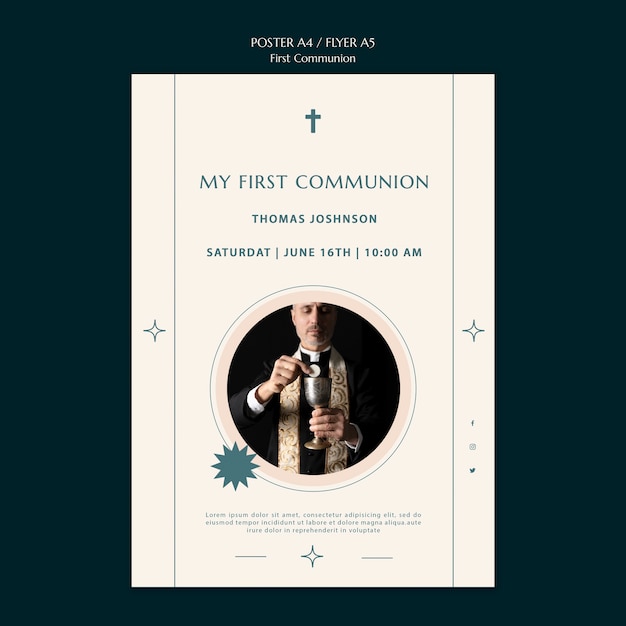 PSD first communion poster template