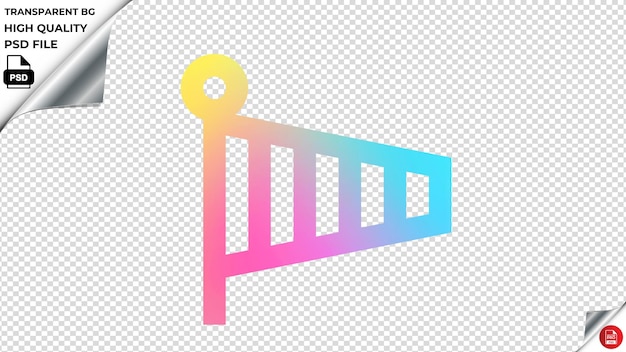 PSD firswindsock vector icon rainbow colorful psd transparent