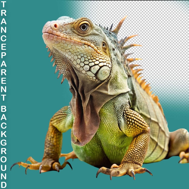 PSD fischer chameleon closeup with transparent background