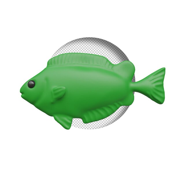 PSD fish 3d render