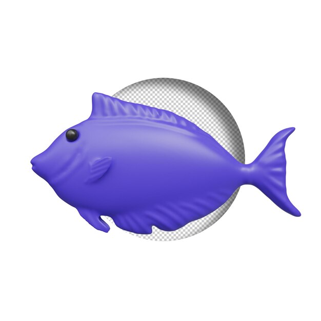 PSD fish 3d render