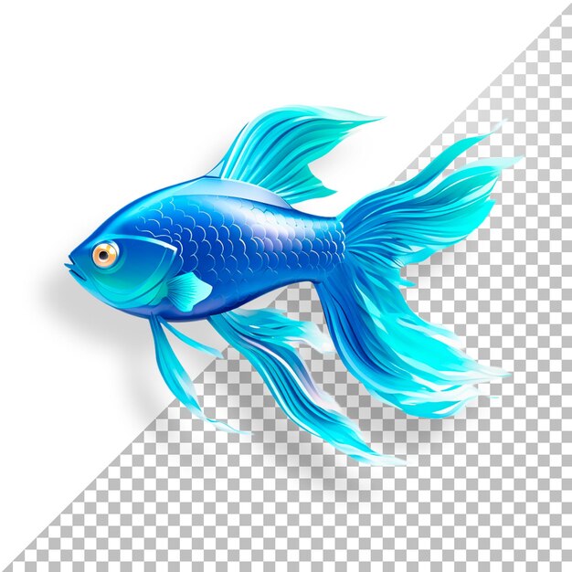 PSD fish blue in 3d