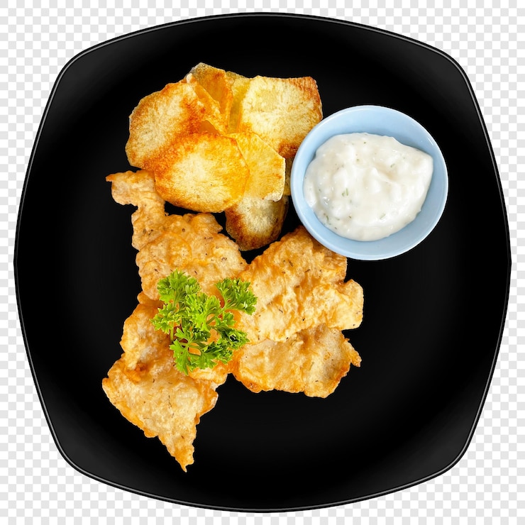 PSD fish and chip with mayonaise