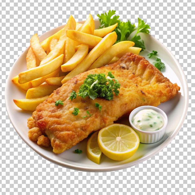 Fish and chips transparent background