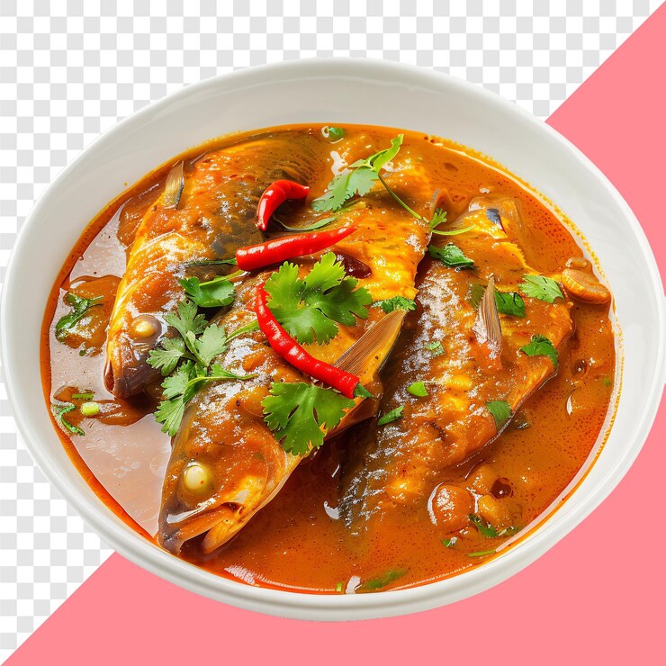 Fish Curry transparent background isolated image generative AI