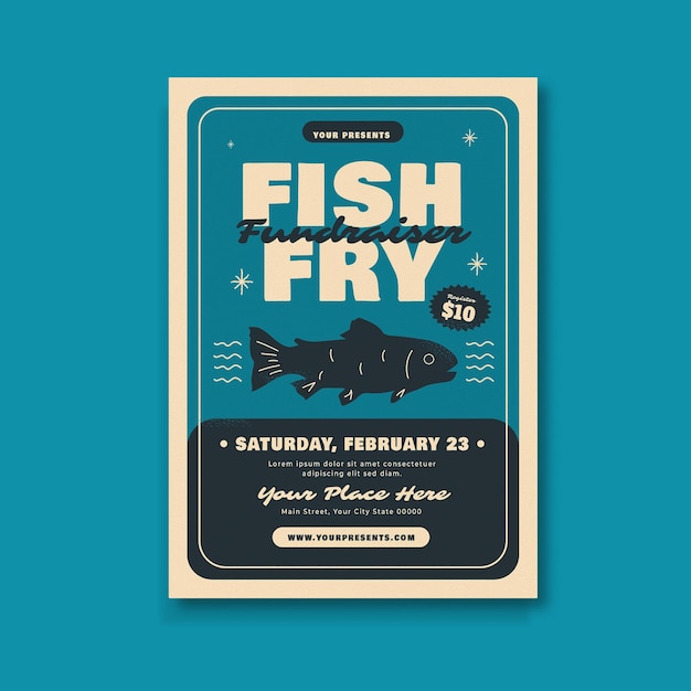 PSD fish fry fundraiser flyer