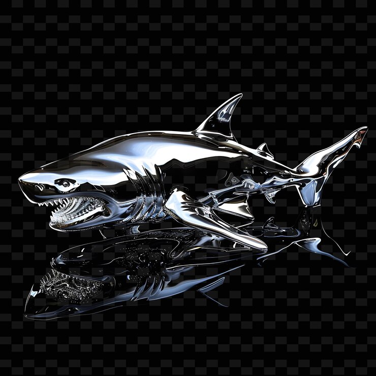 PSD a fish head is shown on a black background