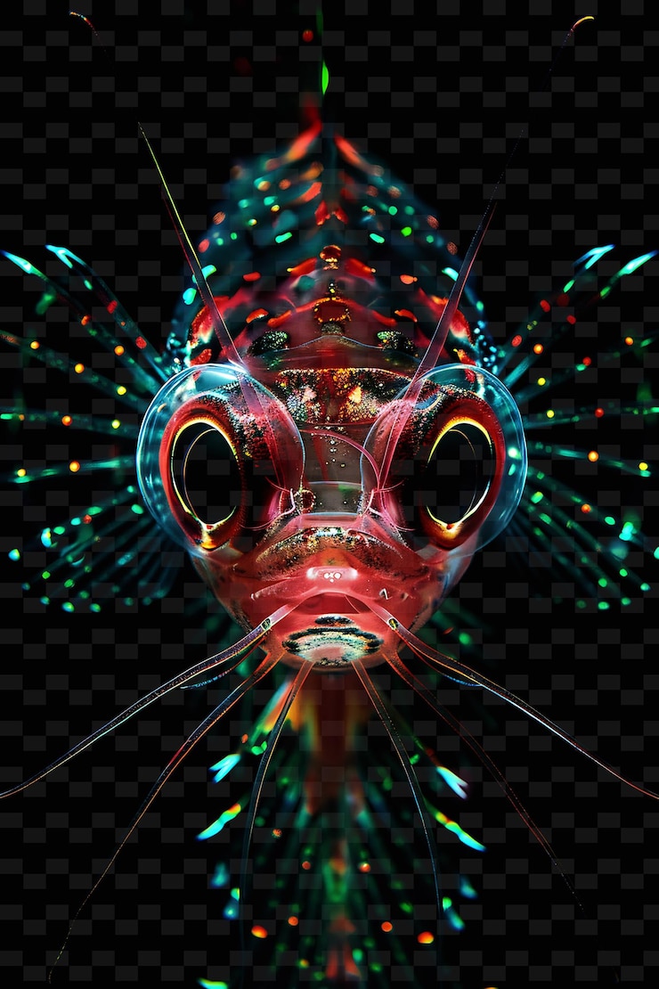 PSD a fish head with a fish mask on it