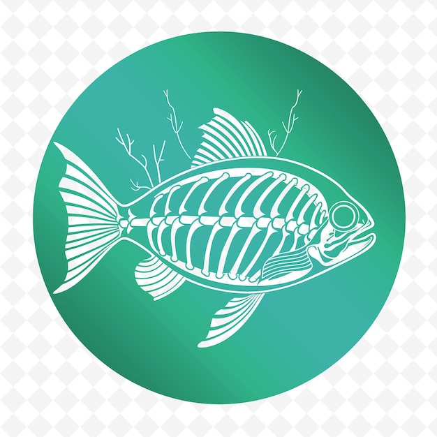 PSD a fish is drawn on a green circle with a green circle in the middle