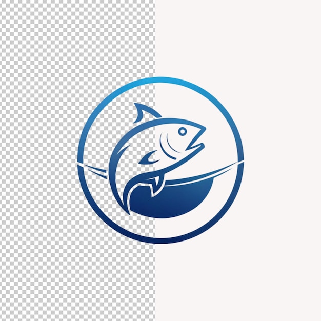 PSD fish logo on transparent background