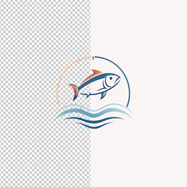 PSD logo del pesce su sfondo trasparente