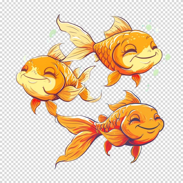 PSD fish migration isolated on transparent background