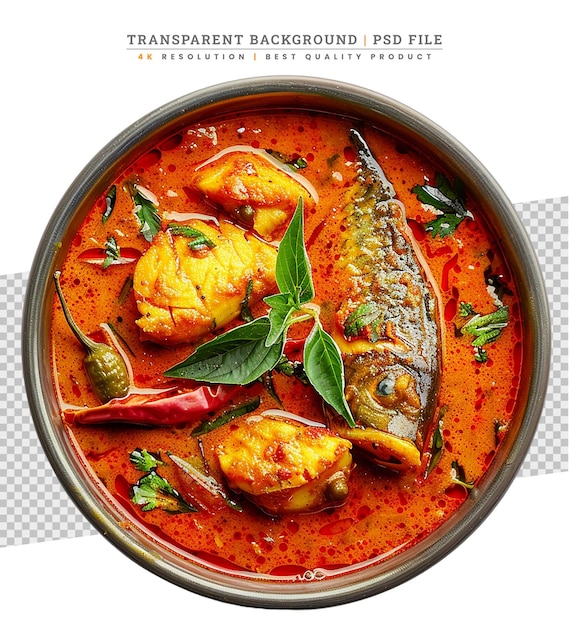 PSD fish in red curry fried favorite thai food