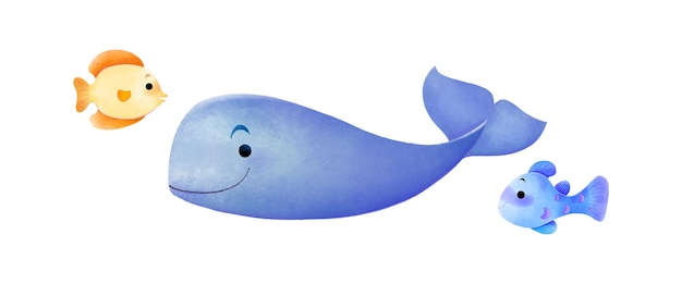 fish set isolated illustration hand drawing
