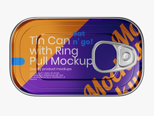 PSD fish tin can mockup template