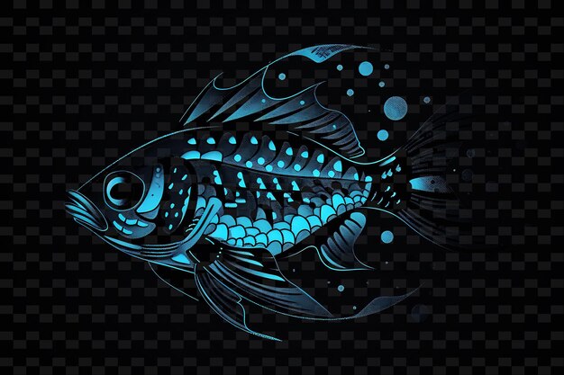 A fish with blue and black dots on the back