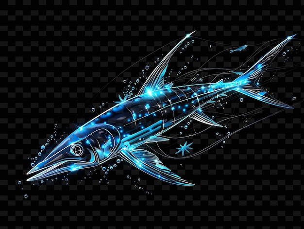 PSD a fish with blue lights on the back