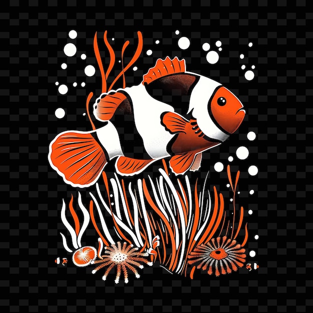 PSD a fish with a clownfish on the bottom and the words quot clownfish quot on the bottom