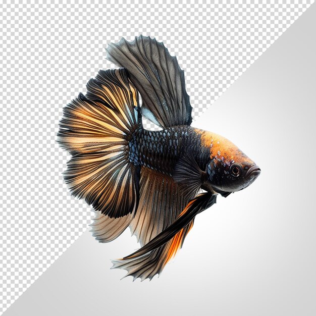 PSD a fish with a fish on its head and the tail is black and white