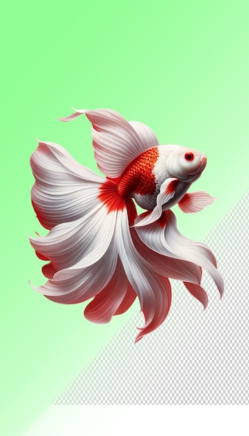 A fish with a red and white flower on it