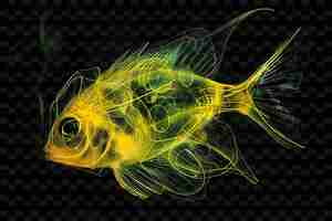 PSD a fish with a yellow background and a green and yellow fish on the bottom