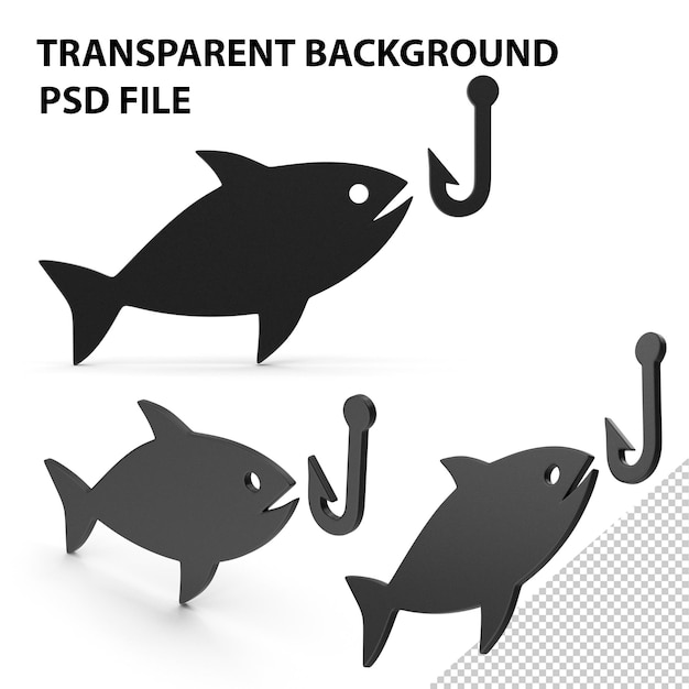 PSD fishing black symbol png