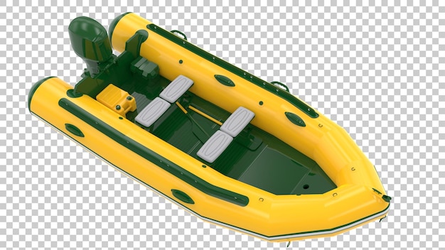 PSD illustrazione di rendering 3d di una barca da pesca isolata su uno sfondo trasparente
