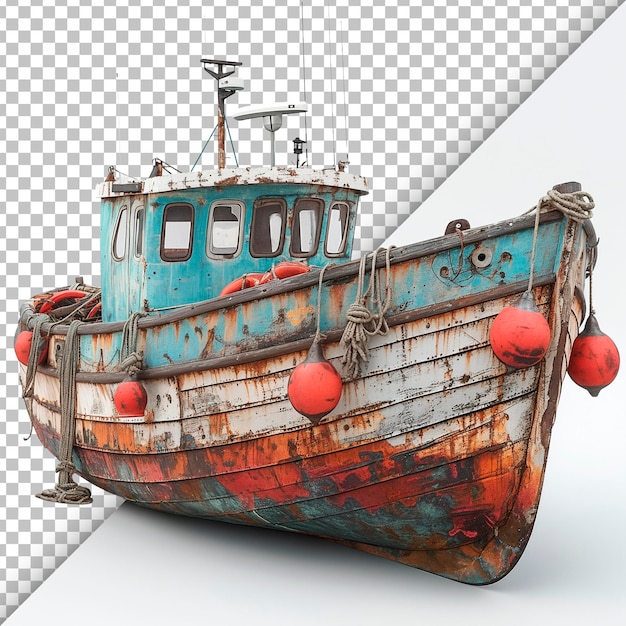 Fishing boat isolated on transparent background