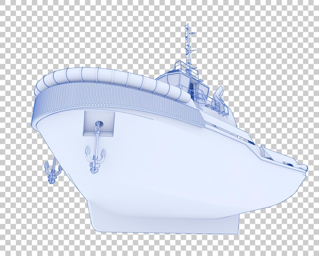 fishing boat on transparent background 3d rendering illustration