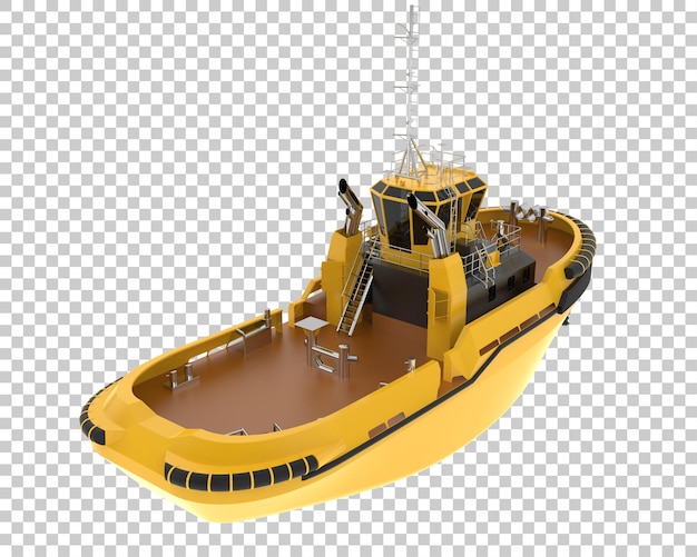 PSD fishing boat on transparent background 3d rendering illustration