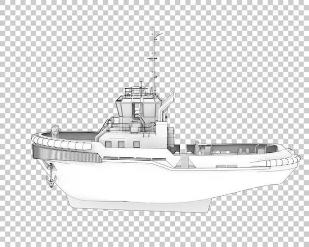 fishing boat on transparent background 3d rendering illustration
