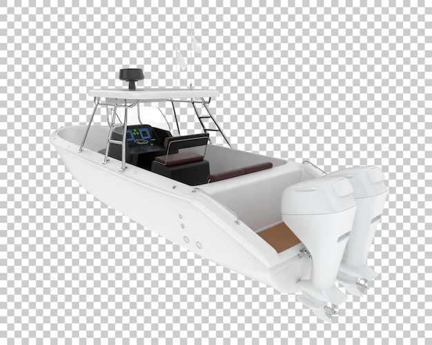 Fishing boat on transparent background 3d rendering illustration