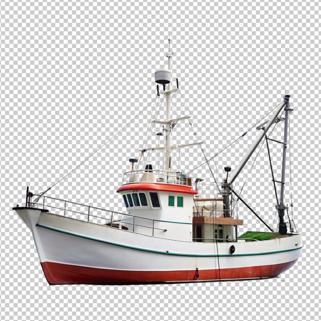 Fishing boat on transparent background