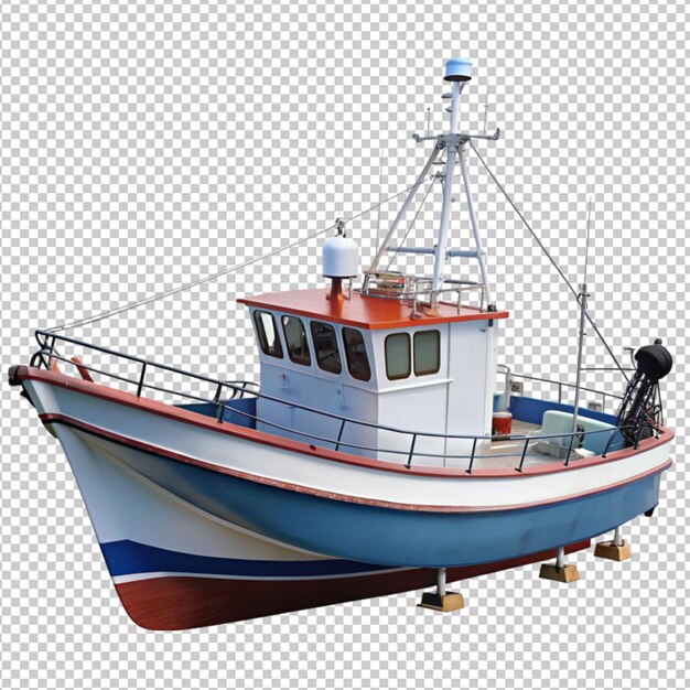 PSD fishing boat on transparent background