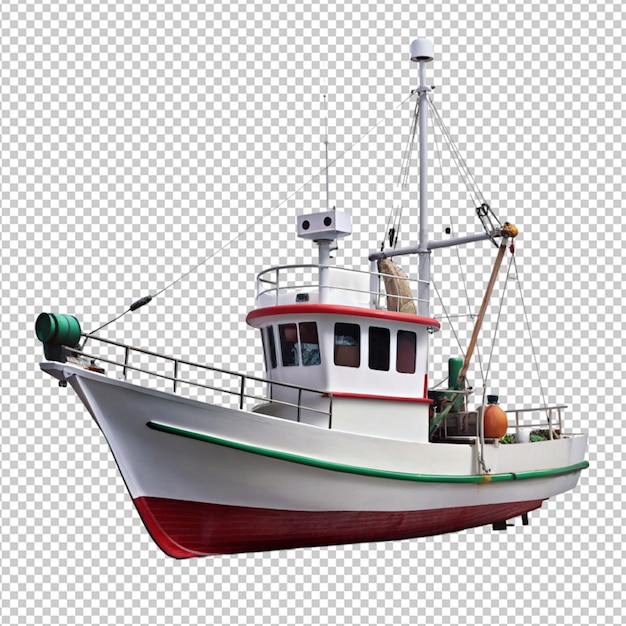 PSD fishing boat on transparent background