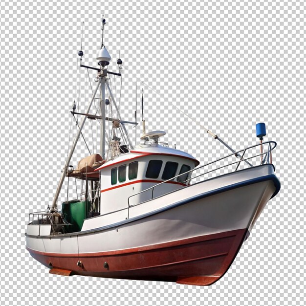 PSD fishing boat on transparent background