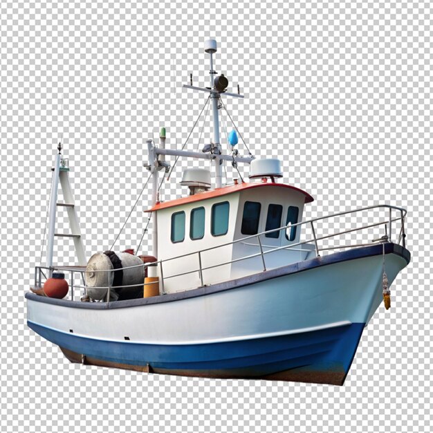 PSD fishing boat on transparent background