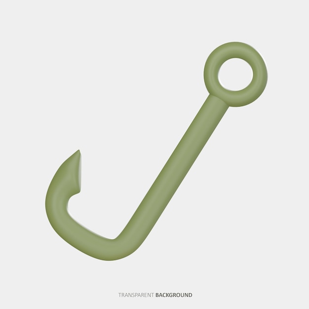 PSD fishing hook 3d icon